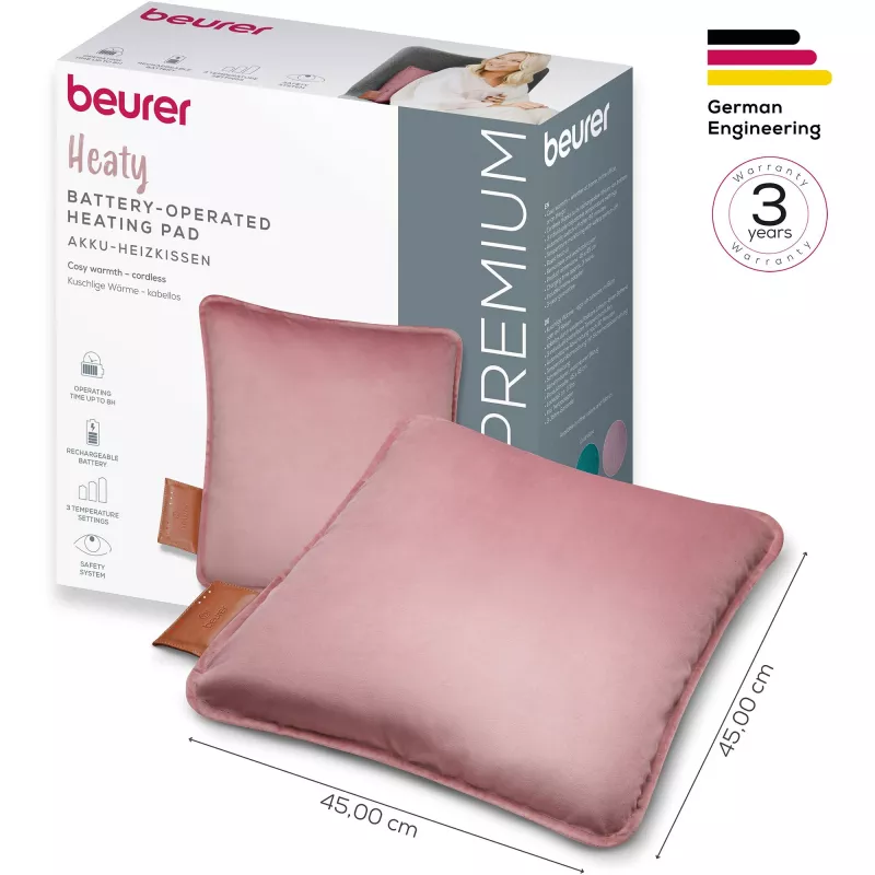 Beurer HK 77 Heaty blush-rose funda de terciopelo lavanda (20074)