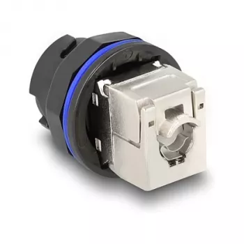Delock 67047 Conector hembra RJ45 Cat.6A para panel con terminación LSA, negro
