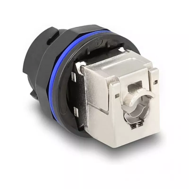 Delock 67047 Conector hembra RJ45 Cat.6A para panel con terminación LSA, negro