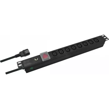 Helos PROFESSIONAL 262837 Unidad de distribución de energía 19", 8x C13, 2 m, negro, con interruptor