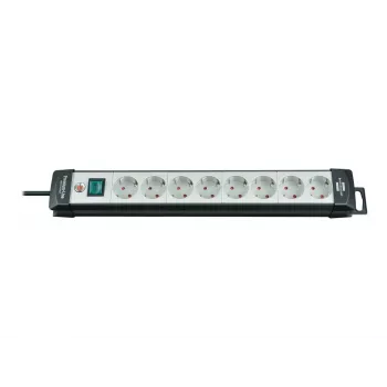 Brennenstuhl Premium-Line regleta de enchufes 8 tomas negra/gris claro, cable de 5 m H05VV-F 3G1,5, con interruptor, barra