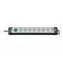 Brennenstuhl Premium-Line regleta de enchufes 8 tomas negra/gris claro, cable de 5 m H05VV-F 3G1,5, con interruptor, barra