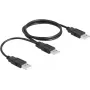 Cable USB 2.0 DeLOCK Type-A a 2 x Type-A 70 cm negro