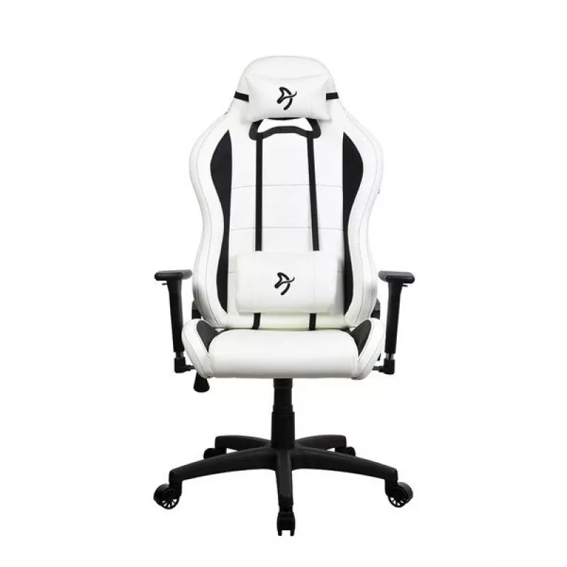 Silla gaming Arozzi Torretta SoftPU — blanco, revestimiento Soft-PU, reposabrazos ajustables, respaldo reclinable