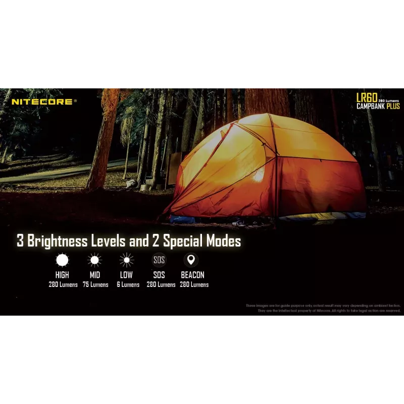 Linterna de camping a pilas Nitecore LR60 280 lm USB C