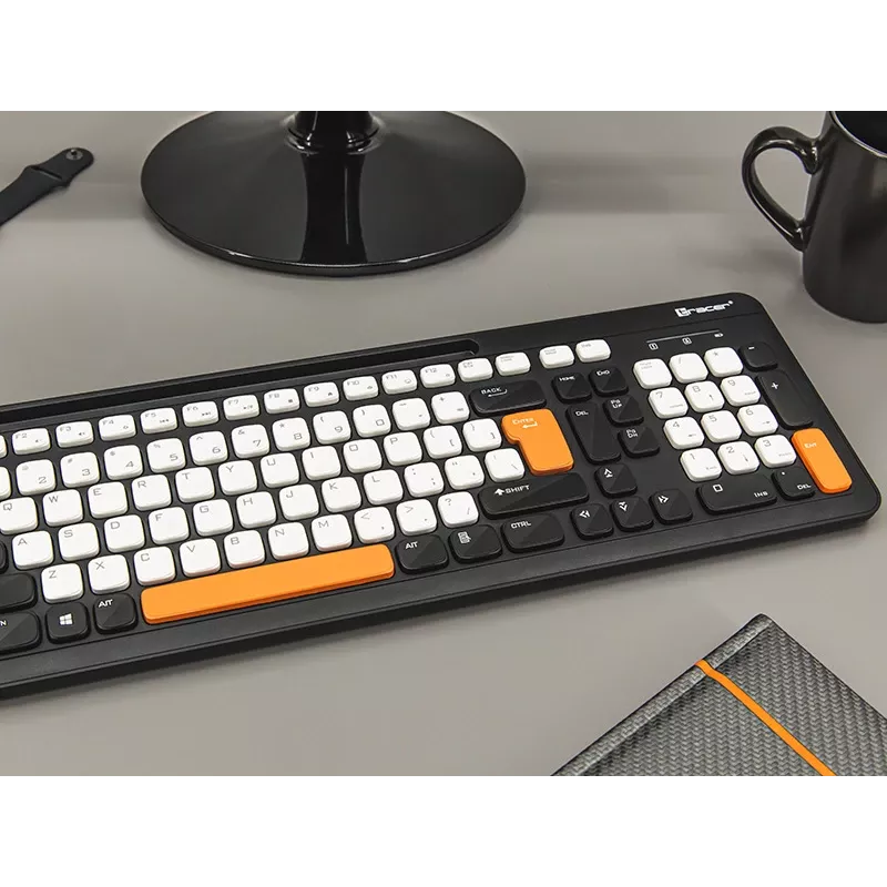 Teclado inalámbrico Tracer Greg RF, 2,4 GHz, tamaño completo, negro
