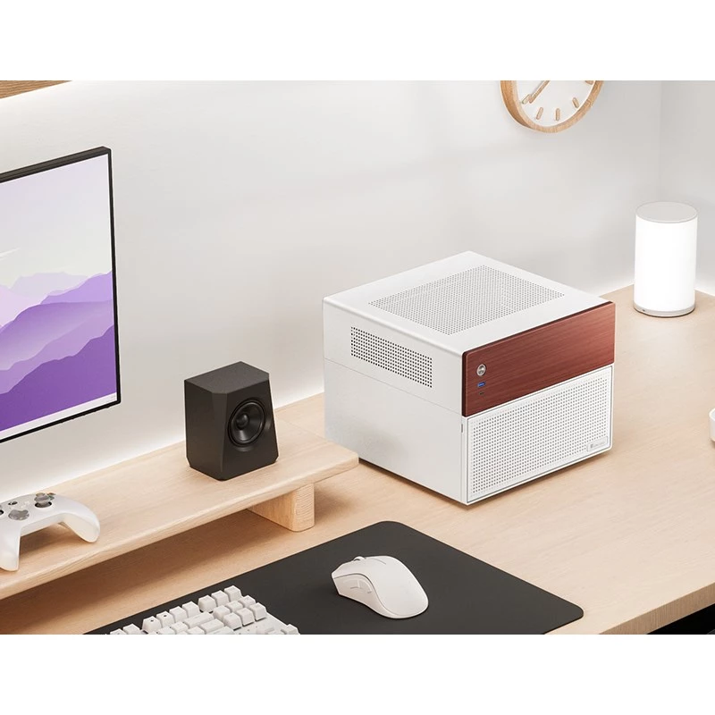 Caja de ordenador Micro-Tower Jonsbo N4 BLANCO Mini-ITX con cristal templado