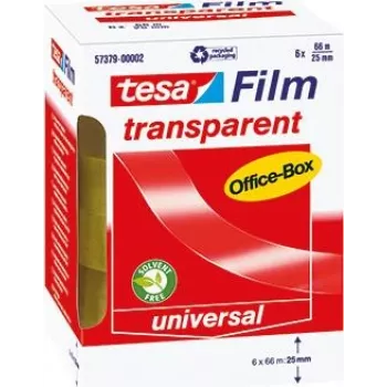 tesafilm® transparente, 6 rollos, Office Box, 66m x 25mm (11640H)