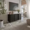 Cómoda Cama Meble VOLARE 151 x 39 x 75 cm, negro / San Sebastian