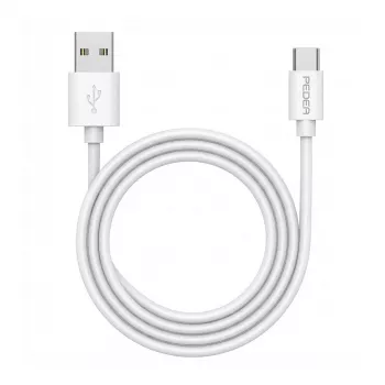 PEDEA Cable de carga rápida y datos USB-A/USB-C®, 1 m, blanco (60040121)