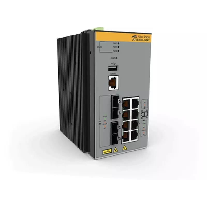 Allied Telesis AT-IE340-12GT-80 Managed L3 Gigabit Ethernet (10/100/1000) gris