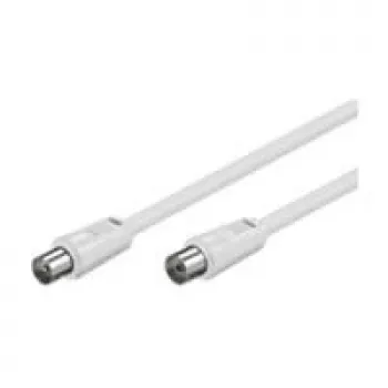 Wentronic Goobay Cable de conexión de antena, 100% apantallado, blanco, 2,5 m - conector macho coaxial conector hembra coaxial (50718)