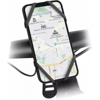 Soporte de silicona para teléfono SBS hasta 6.5'' para bicicleta/patinete eléctrico negro