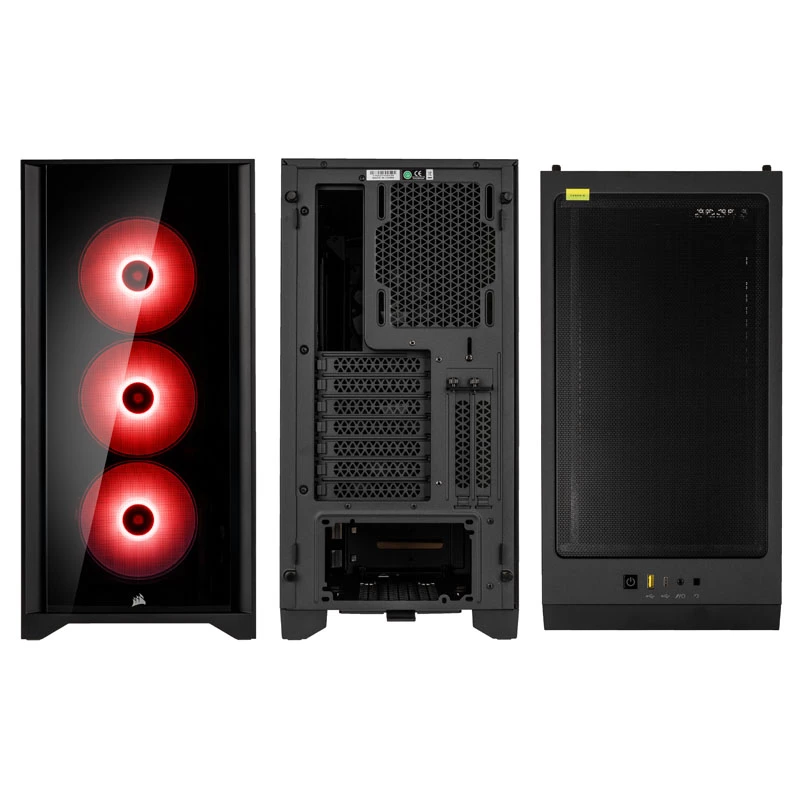 Caja PC CORSAIR iCUE 4000X RGB cristal templado Mid-Tower negra