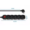 Alargador Esperanza ELK214K cable de 1.5 m 5 tomas Type E para interiores negro