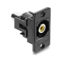 Conector hembra RCA empotrable DELOCK 91111 — amarillo/negro, conexión audio/vídeo para panel