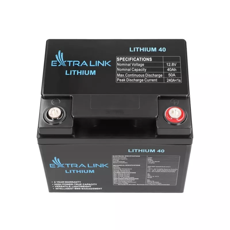 Acumulador Extralink LiFePO4 40AH 12,8 V BMS batería 40000 mAh