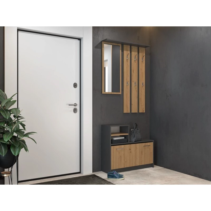 Armario recibidor top e shop GAR ANT/ART con 1 puerta batiente, 850×240×1600 mm