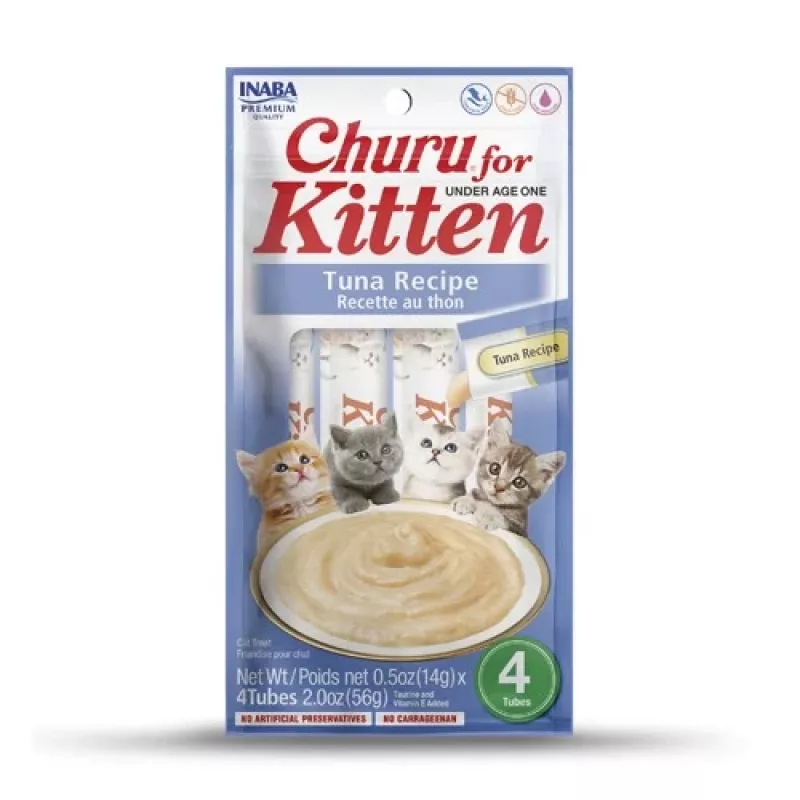 INABA Churu Kitten Receta de atún - Snacks para gatos - 4x14 g