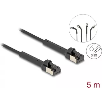 Cable de red DeLOCK RJ45 fino Cat.6A U/FTP 5 m negro