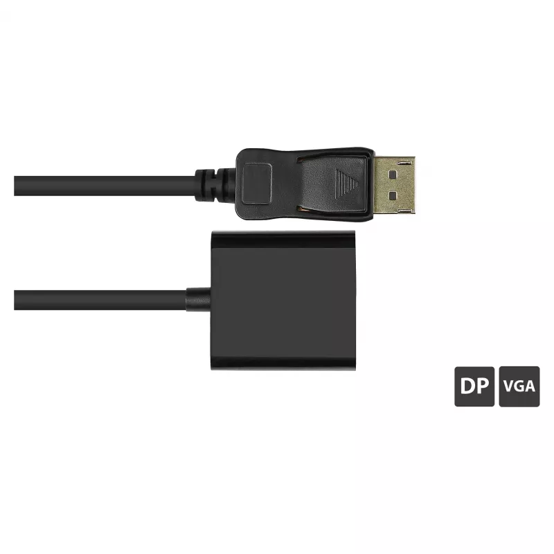 Adaptador DisplayPort macho a VGA hembra, 1920*1200 @60Hz, contactos dorados, aprox. 20cm, Good Conn (DP-AD11)