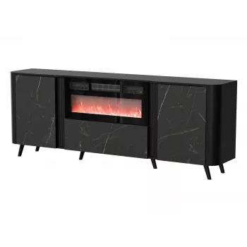 Cómoda Cama Meble Volare 200 x 39 x 75 cm, negro / San Sebastian, aglomerado