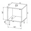 Cama Meble HOLE mesita de noche, juego de 2 uds., 44×40,5×53,5 cm, blanco mate