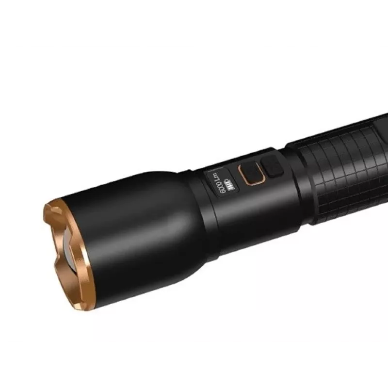 Linterna Duracell DF6000R caja regalo — linterna de mano recargable, negra