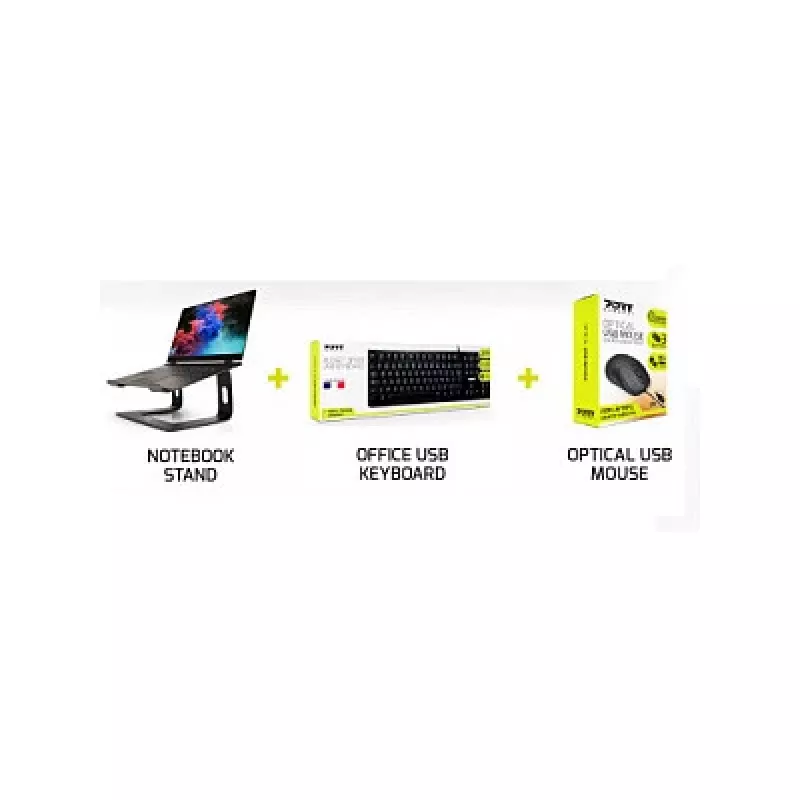 Conjunto de teclado y ratón Port Designs 501896 — USB con cable, cable 1,5 m, oficina, negro