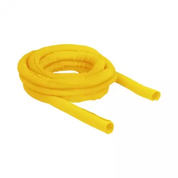 Funda trenzada DeLOCK autoajustable resistente al calor 5 m x 19 mm amarillo