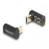 Adaptador DeLOCK USB 40 Gbps USB Type-C PD 3.0 100 W conector macho a conector hembra acodado 8K 60 Hz
