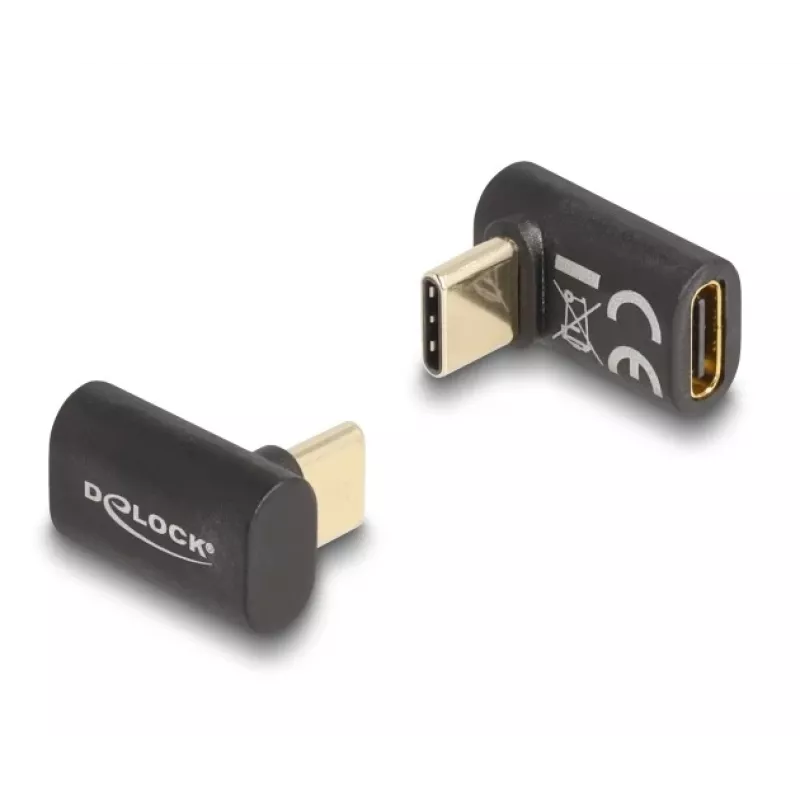 Adaptador DeLOCK USB 40 Gbps USB Type-C PD 3.0 100 W conector macho a conector hembra acodado 8K 60 Hz