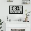 Reloj de pared GreenBlue GB218 — LCD extragrande, estación meteorológica, temperaturas interior/exterior, indicación de fecha