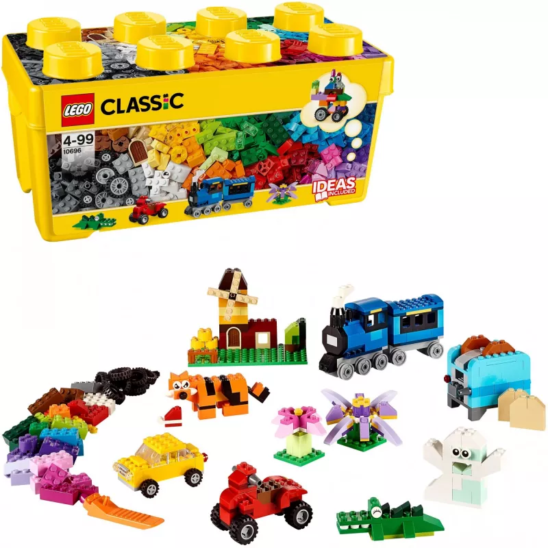 LEGO 10696 Classic Medium Creative Brick Box – fácil almacenamiento, ladrillos de colores, set de construcción para niños y niñas a partir de 4 años