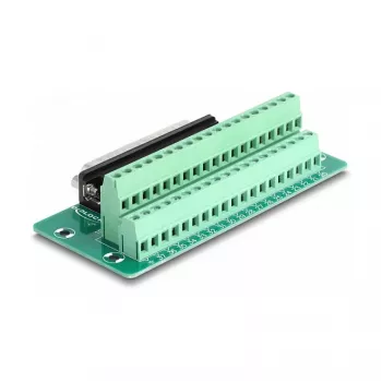 DeLOCK D-Sub de 37 pines conector macho a regleta de bornes para carril DIN 51 mm 30 mm 116 mm
