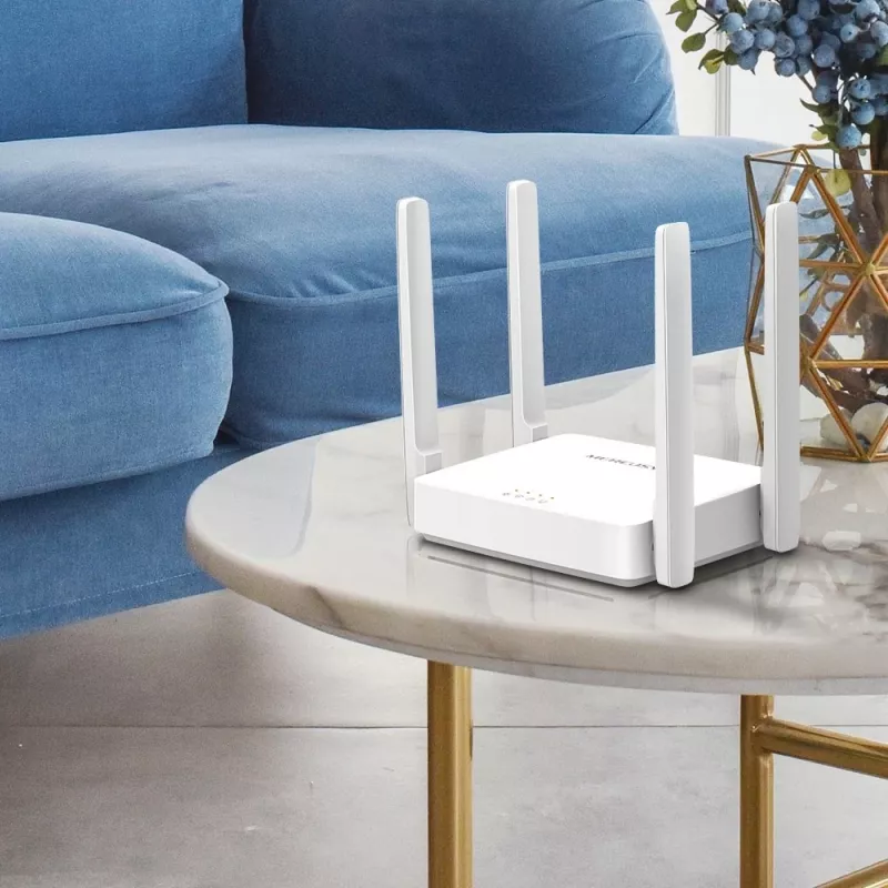 Router de sobremesa MERCUSYS AC10 Dualband 2,4/5 GHz Wi‑Fi 5, 4 antenas externas, 1x Fast Ethernet (WAN/LAN)