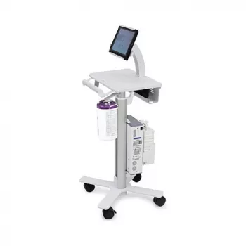 Carro para tablet Ergotron, SV10 – carro para tablet / teclado – sanitario – metal – blanco, aluminio – tamaño de pantalla: hasta 30,5 cm (hasta 12