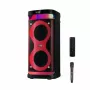 Altavoz portátil MANTA SPK0601B100, 100 W, Bluetooth, karaoke, micrófono inalámbrico, batería, ecualizador, iluminación disco