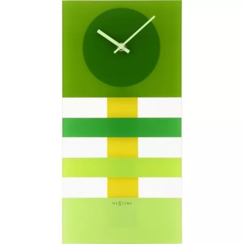 NeXtime Reloj de pared 2855gn Bold Stripes, 19 x 38 cm, pared, verde