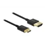 DeLOCK Slim Premium - Cable de vídeo/audio/red - HDMI - 36 AWG - HDMI, 19 pines (M) - a - Mini-HDMI, 19 pines (M) - 2,0 m - triple aislamiento - negro (84778)