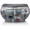 Radio portátil con reproductor de CD Lenco SCD-24TR — FM, salida de 4W, LCD, antena telescópica, funcionamiento con red/batería, 6 pilas C