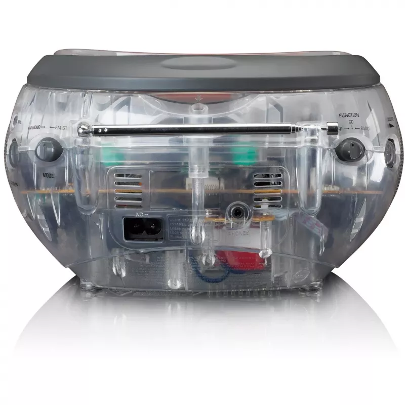 Radio portátil con reproductor de CD Lenco SCD-24TR — FM, salida de 4W, LCD, antena telescópica, funcionamiento con red/batería, 6 pilas C