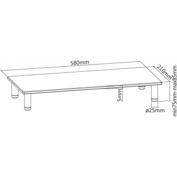 ROLINE - Soporte - para pantalla LCD - Metal, Vidrio