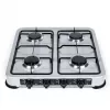 PROMIS KG400 cocina de gas de cuatro fuegos, acabado plata