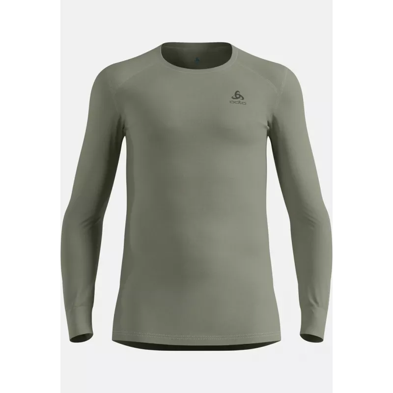 ODLO BL TOP Cuello redondo manga larga ACTIVE WARM Ropa térmica de manga larga, talla M, gris