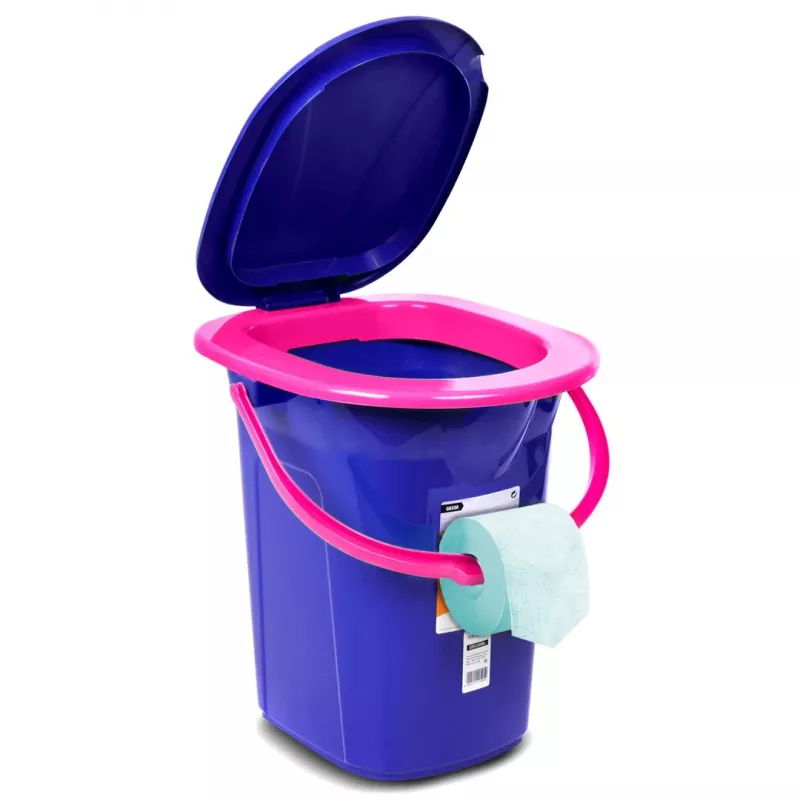 GreenBlue GB320BR cubo inodoro portátil para camping, azul marino y rosa