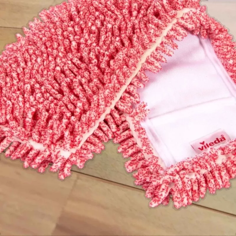 Fregona plana VILEDA 140992 — cabezal de microfibra húmedo/seco para suelos duros, lavable hasta 60 °C, rojo/blanco, 1 ud.