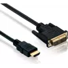 helos BASIC Cable adaptador de DVI-D (18+1) a HDMI, Single Link, Full HD, 1,5 m, apantallado, negro