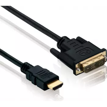 helos BASIC Cable adaptador de DVI-D (18+1) a HDMI, Single Link, Full HD, 1,5 m, apantallado, negro