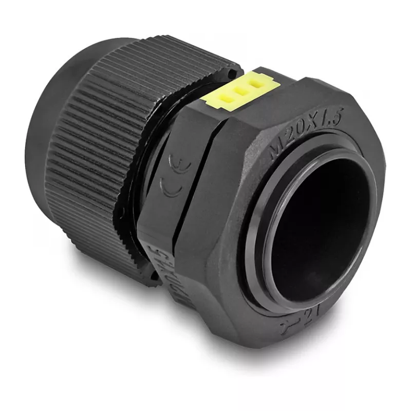 Prensaestopas DeLOCK M20 con ventilación IP68 resistente al polvo y al agua negro 2 uds.